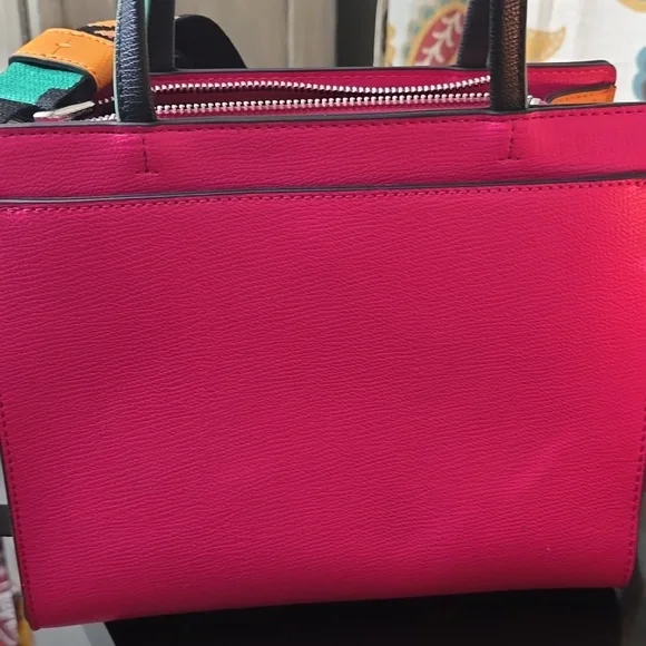 Karl Lagerfeld Vibrant Pink Tote with Black Accents - Picture 3 of 6
